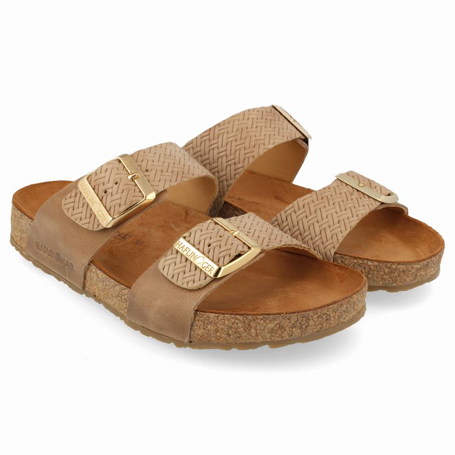 Haflinger Andrea Sandalen Damen Grau Braun | TYR2176AD