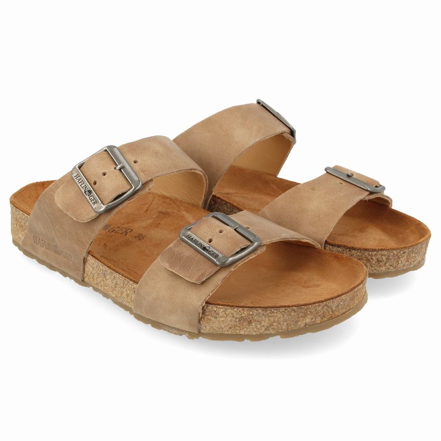 Haflinger Andrea Sandalen Damen Grau Braun | WGE3432NB