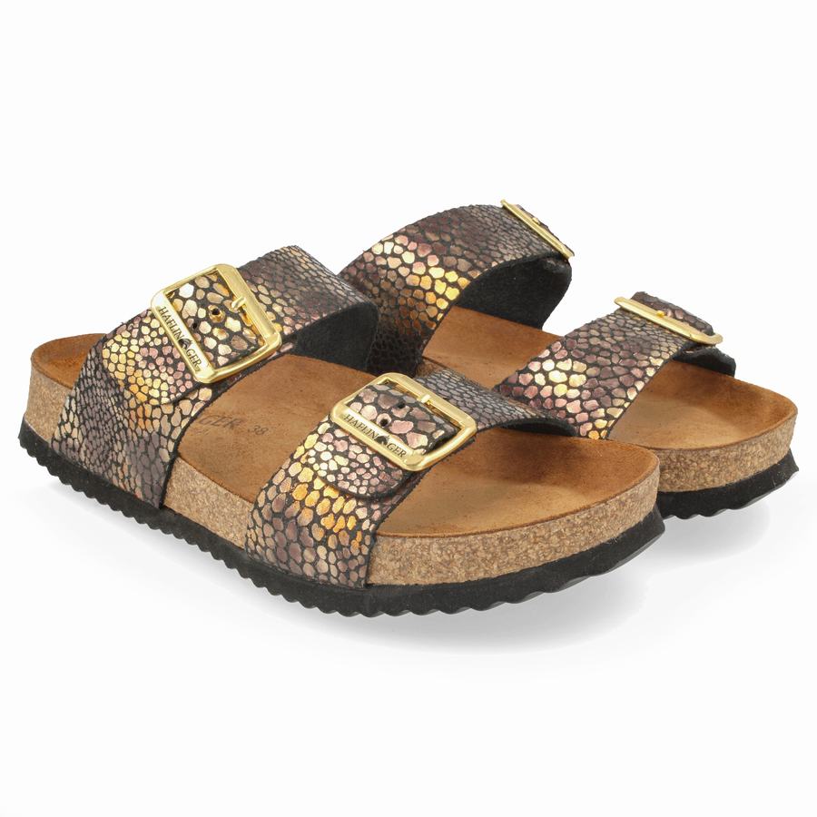 Haflinger Andrea Unlined Sandalen Herren Gold | AVE4261LT