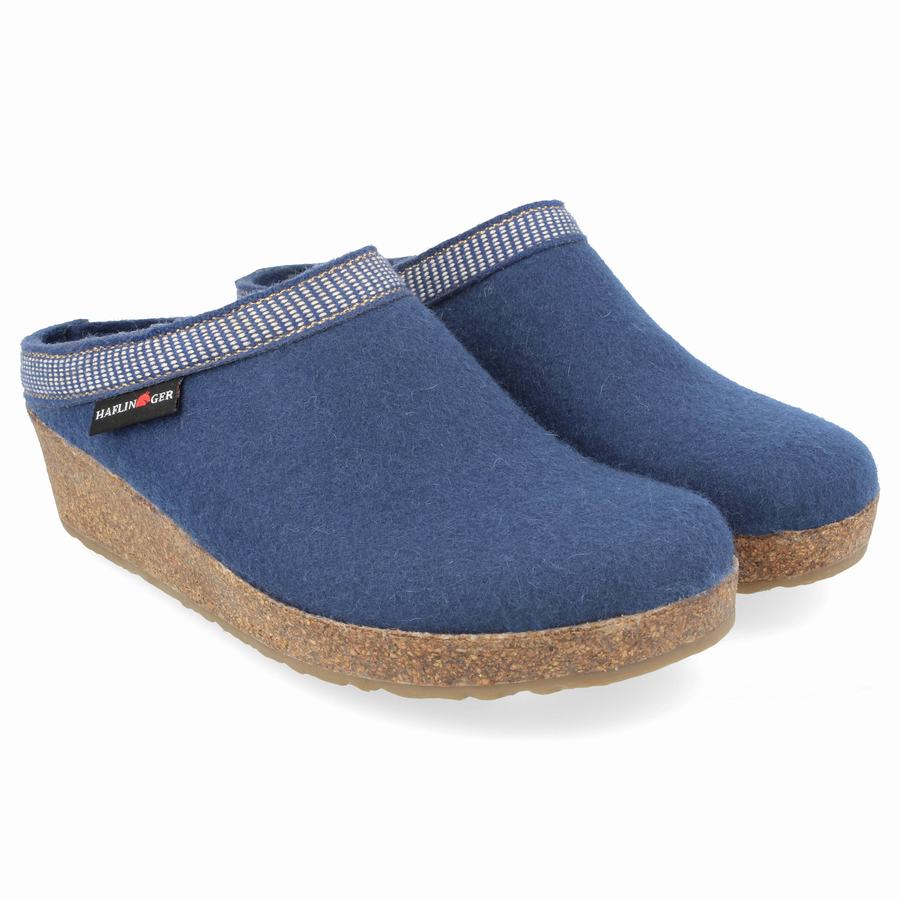 Haflinger Belle Clogs Damen Blau | EEF22100UB