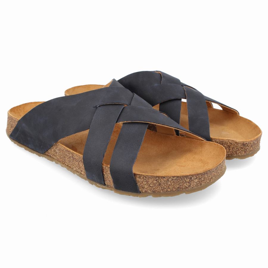 Haflinger Bo Sandalen Damen Schwarz Blau | DRL6959ZY