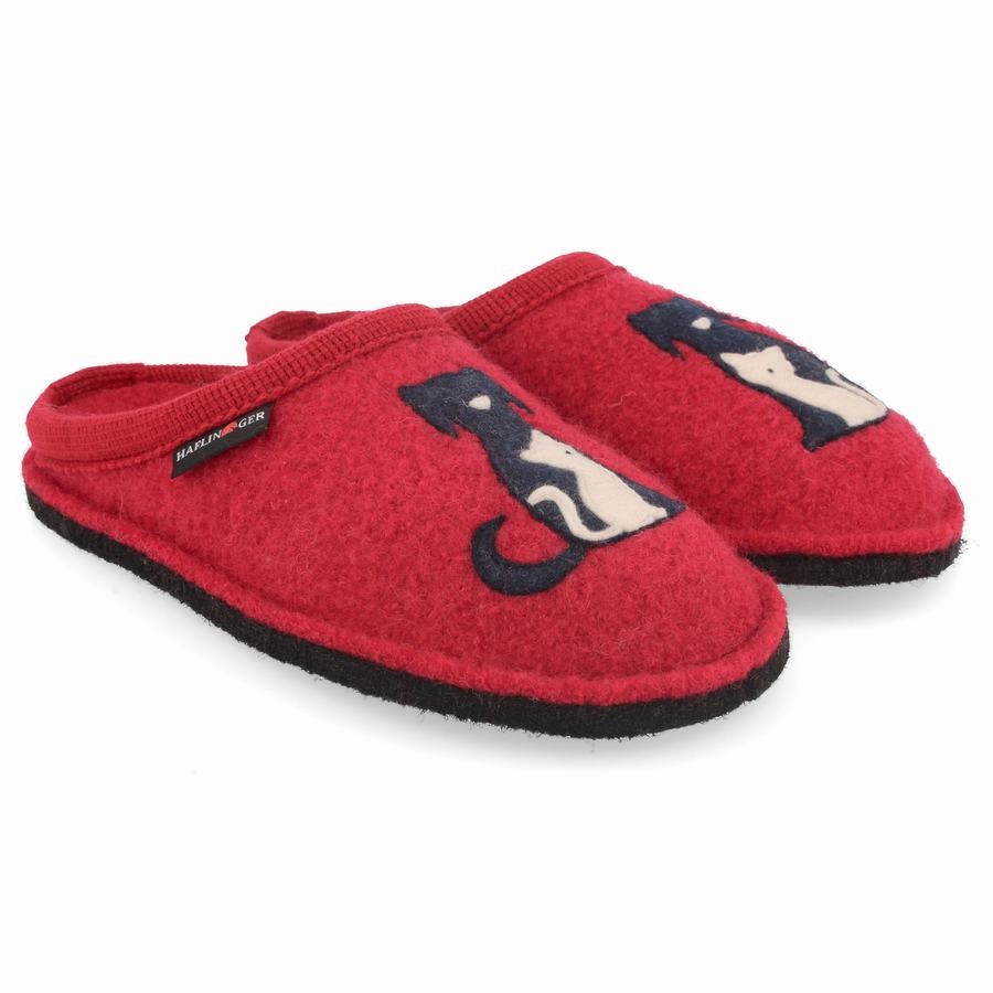 Haflinger Canegatto Novelty Hausschuhe Damen Rot | XOR355MX