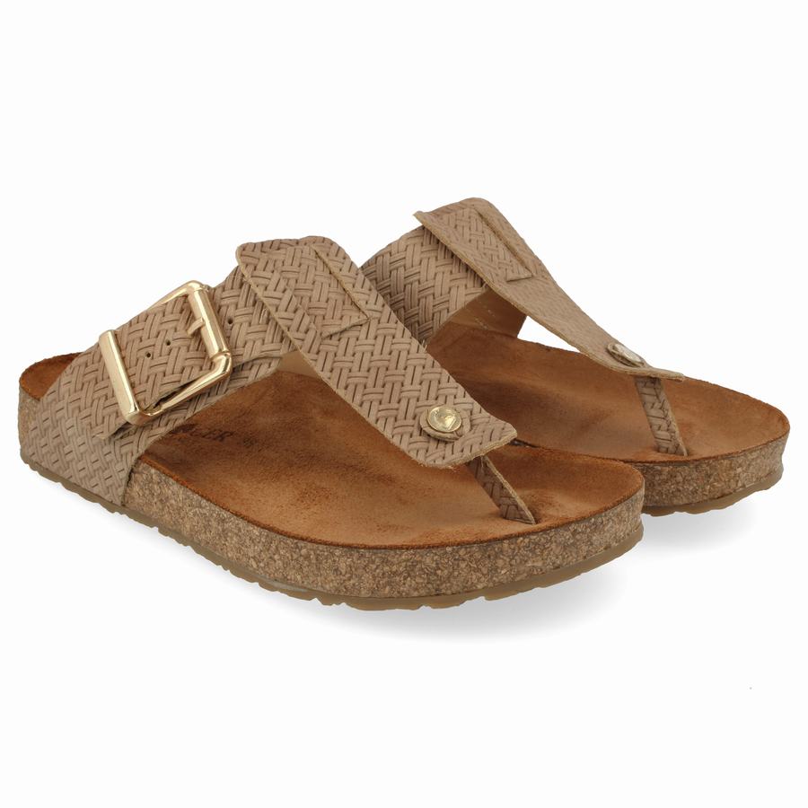 Haflinger Cora Sandalen Damen Grau Braun | UPI7899PL