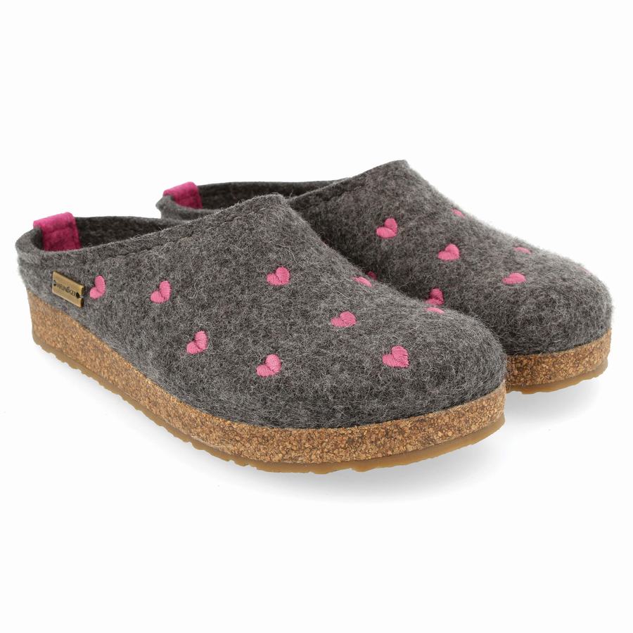 Haflinger Cuoricini Clogs Damen Grau | VOE3341YS