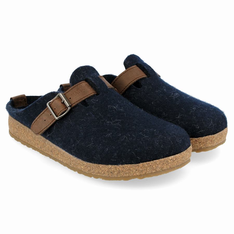 Haflinger Gzb Clogs Damen Dunkelblau | LXU619QZ