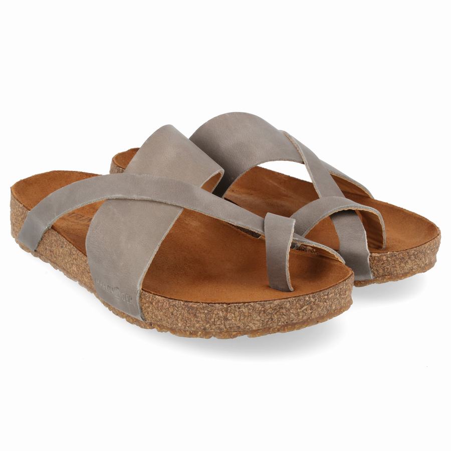 Haflinger Jackie Sandalen Herren Grau | ROQ5631HU