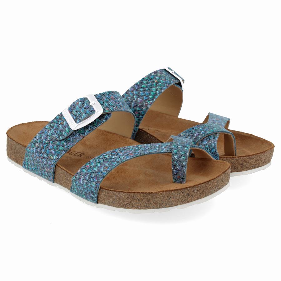 Haflinger Juno Sandalen Damen Blau | FXG3881LH