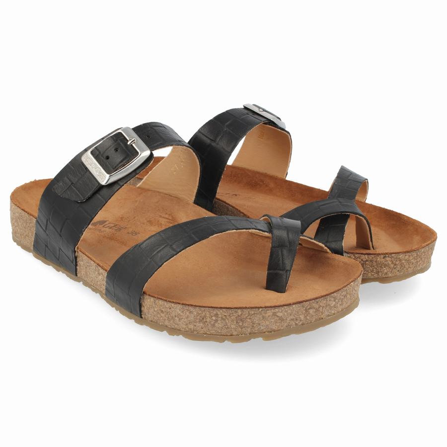 Haflinger Juno Sandalen Damen Schwarz | OYJ516OT