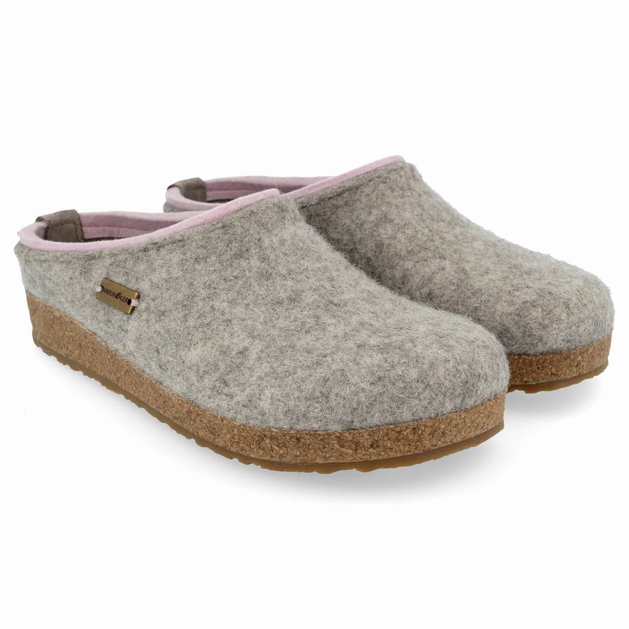 Haflinger Kris Clogs Damen Silber Grau | BAJ925HJ