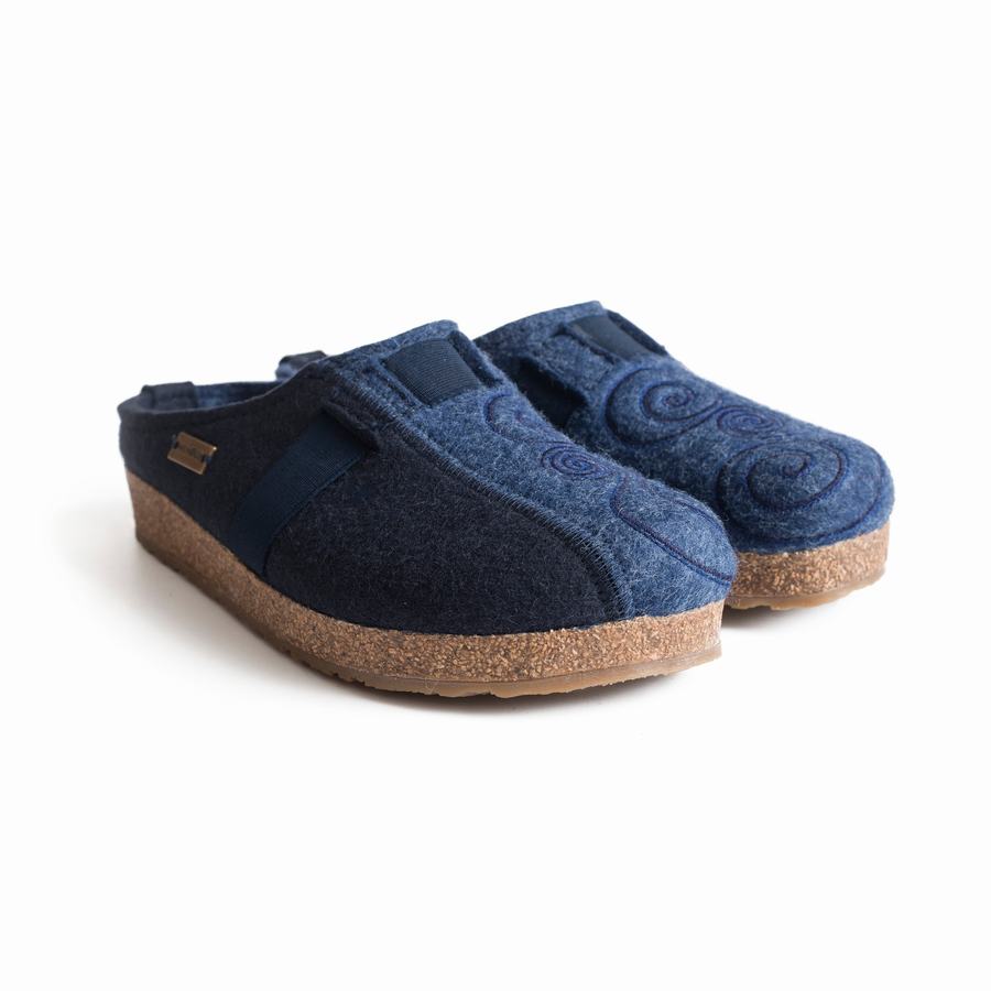 Haflinger Magic Clogs Damen Navy Blau | FIJ1937YU