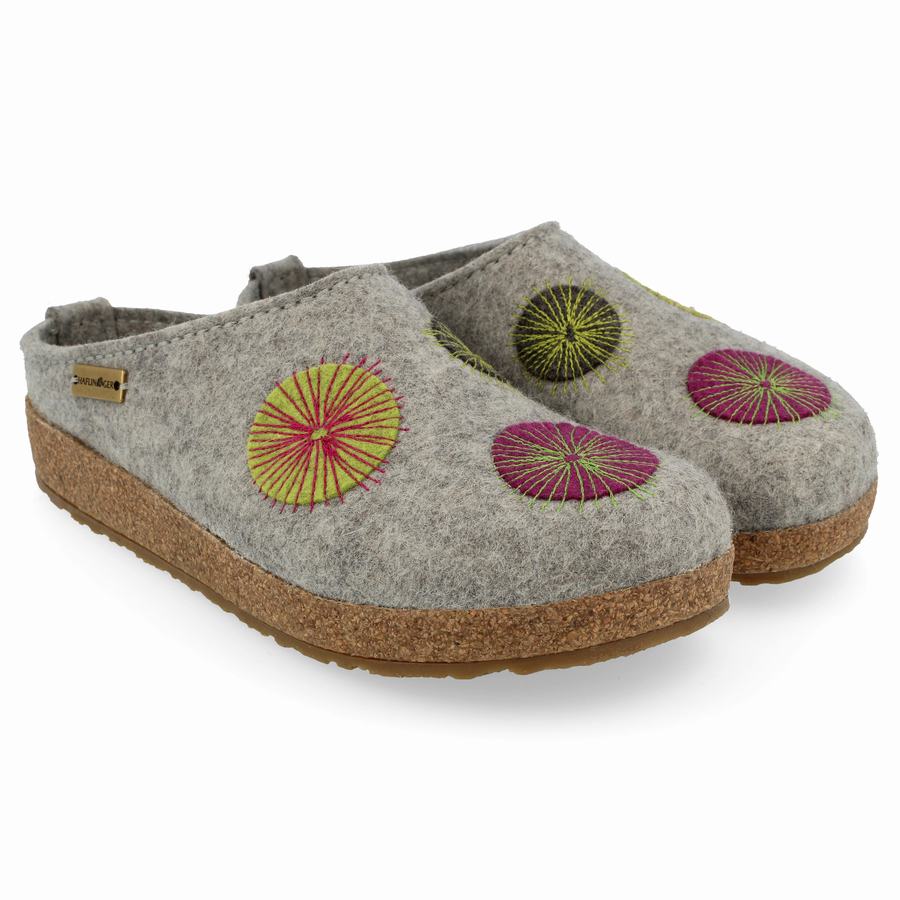 Haflinger Radius Clogs Damen Silber Grau | BWY768SY