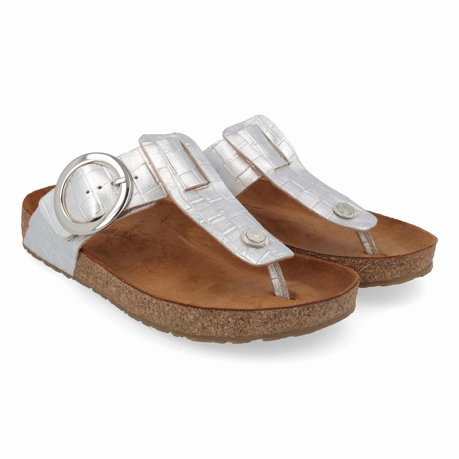 Haflinger Round Schnallen Corinna Sandalen Damen Silber | AEZ6919UK