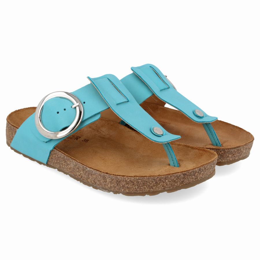 Haflinger Round Schnallen Corinna Sandalen Damen Türkis | GQB10087YH