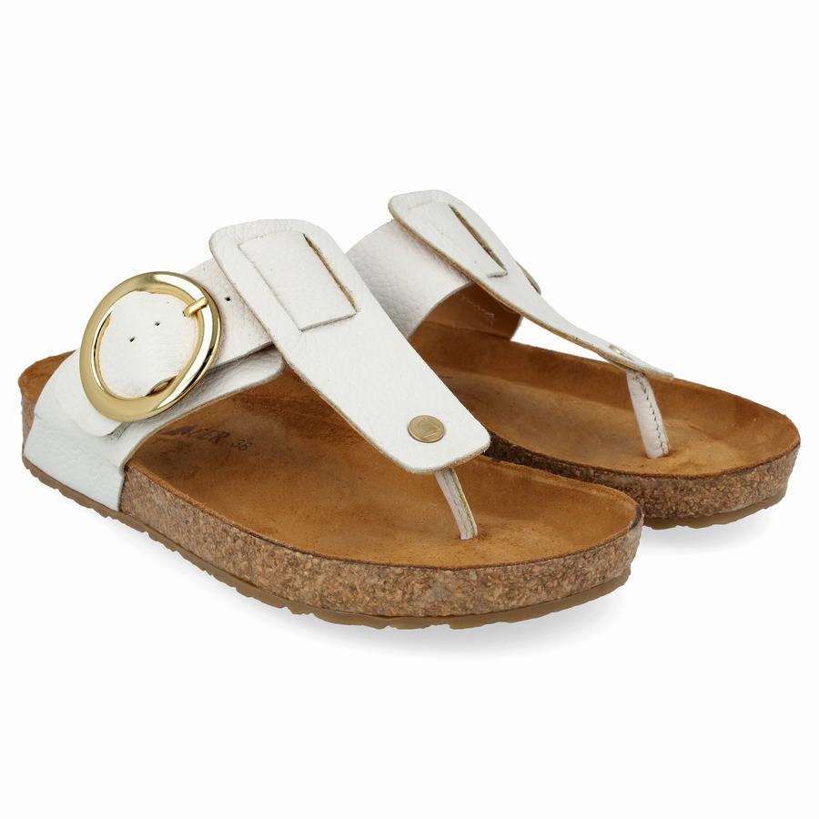 Haflinger Round Schnallen Corinna Sandalen Damen Weiß | INA9246KV