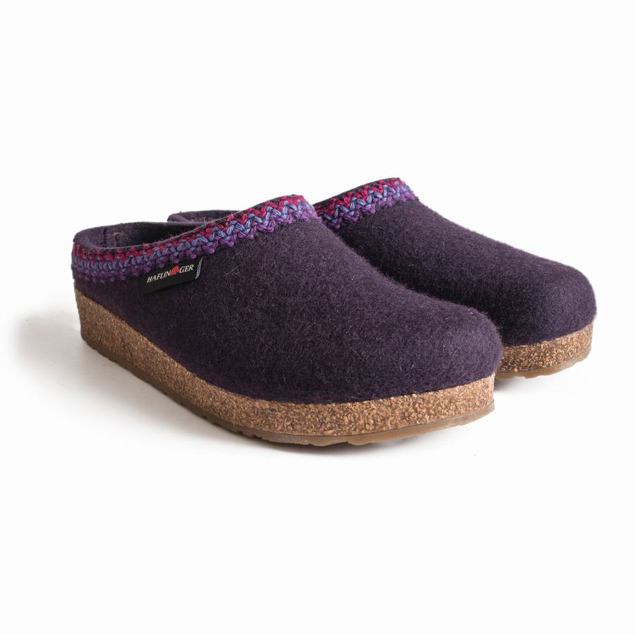 Haflinger Zigzag Clogs Damen Dunkellila | GGW9610UL