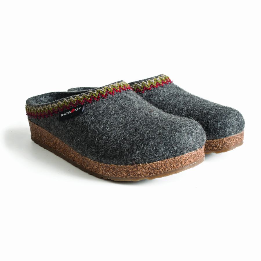 Haflinger Zigzag Clogs Damen Grau | AWV1810WR