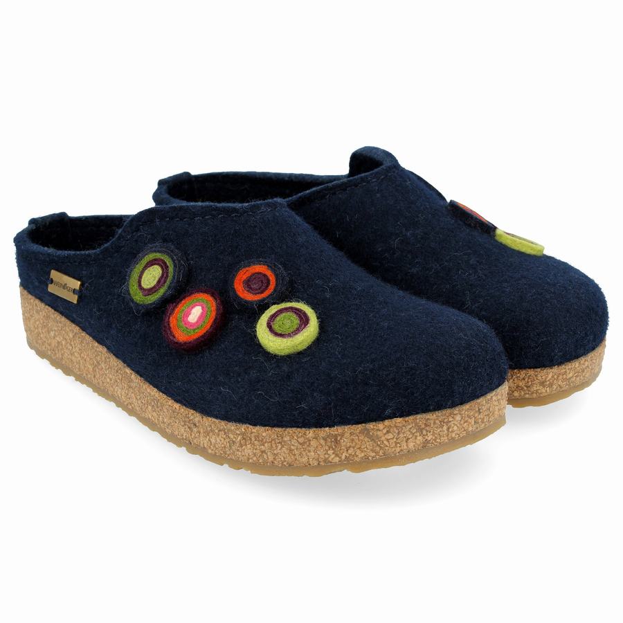 Haflinger Chloe Clogs Damen Blau | HMU9015ZS