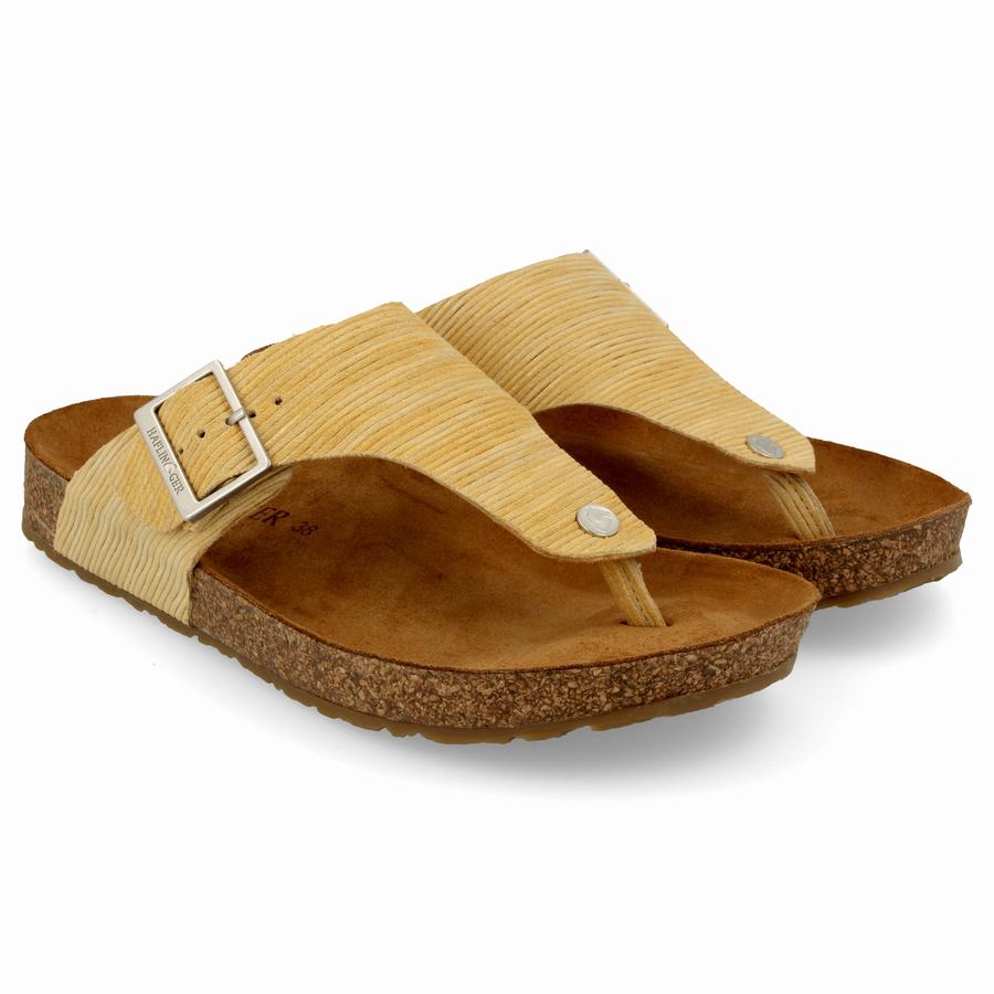 Haflinger Conny Sandalen Damen Gelb | LQQ770WX