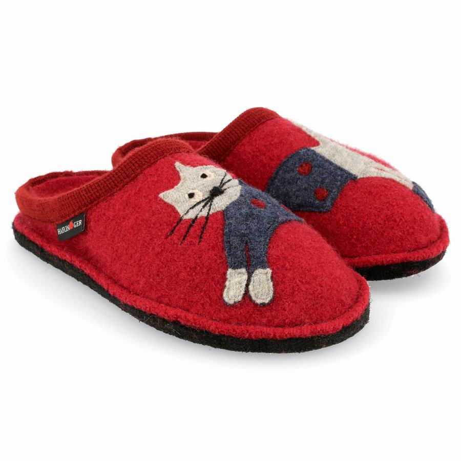 Haflinger Cucho Novelty Hausschuhe Damen Rot | JDR7056KF