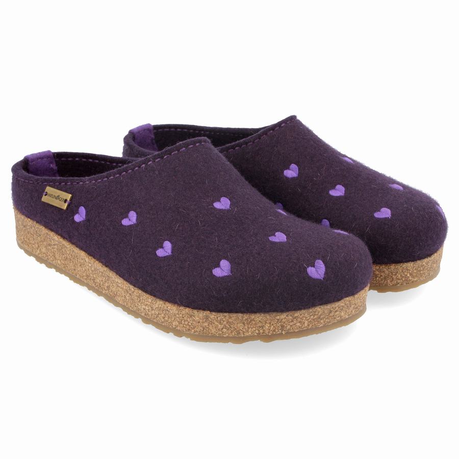 Haflinger Cuoricini Clogs Damen Lavendel | EIF1253AO