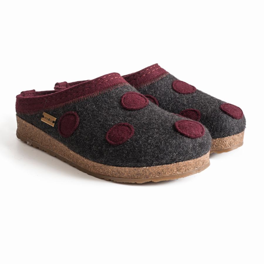 Haflinger Dotty Clogs Damen Dunkelgrau | LCW7463VU