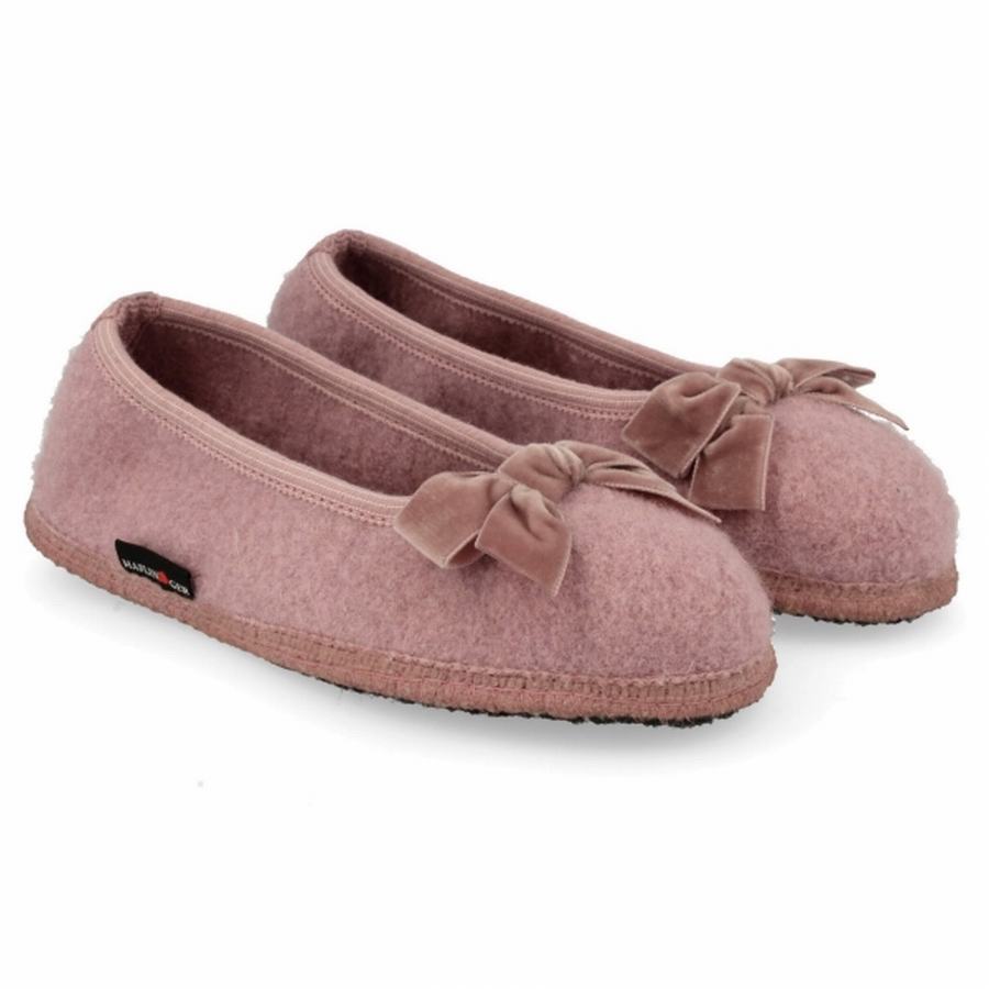 Haflinger Fiocco weicher Sohle Hausschuhe Damen Rosa | GNI3461CN