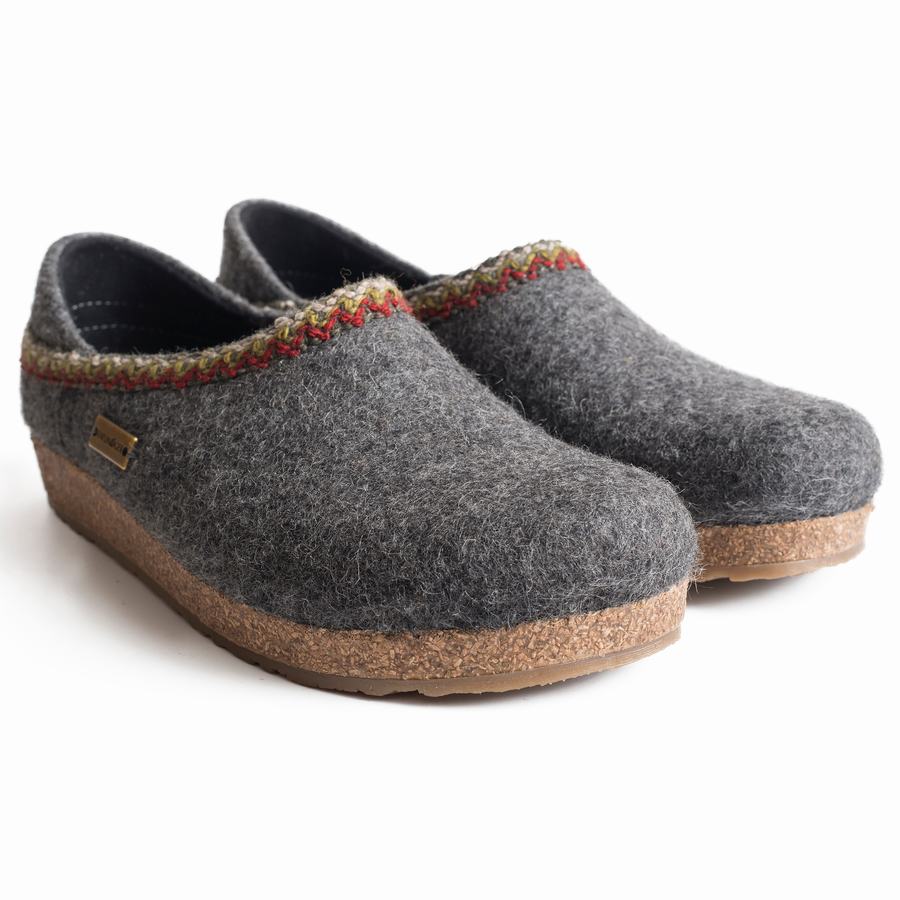 Haflinger Gzh Zigzag Clogs Damen Grau | CWF3238ZY