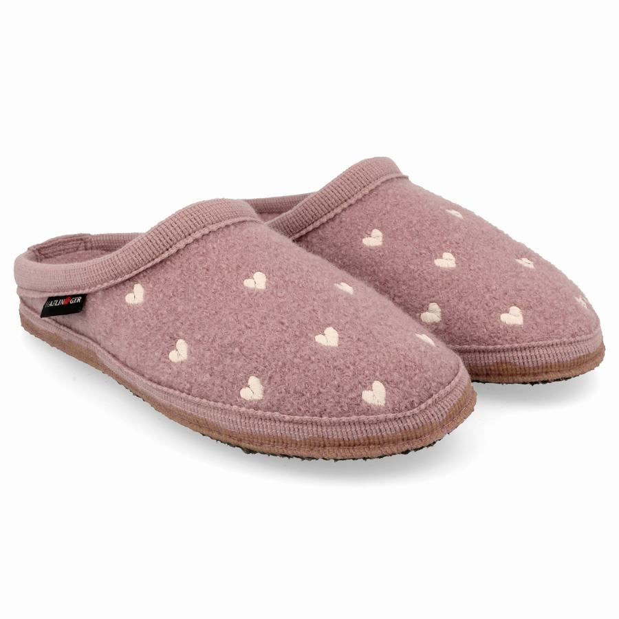 Haflinger Hearts weicher Sohle Hausschuhe Damen Rosa | ZAN8781PZ