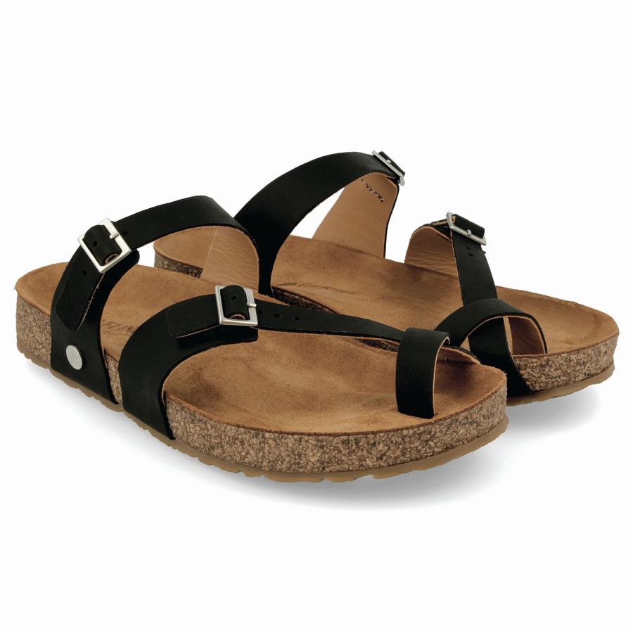 Haflinger Hedda Sandalen Damen Schwarz | EGM487PL