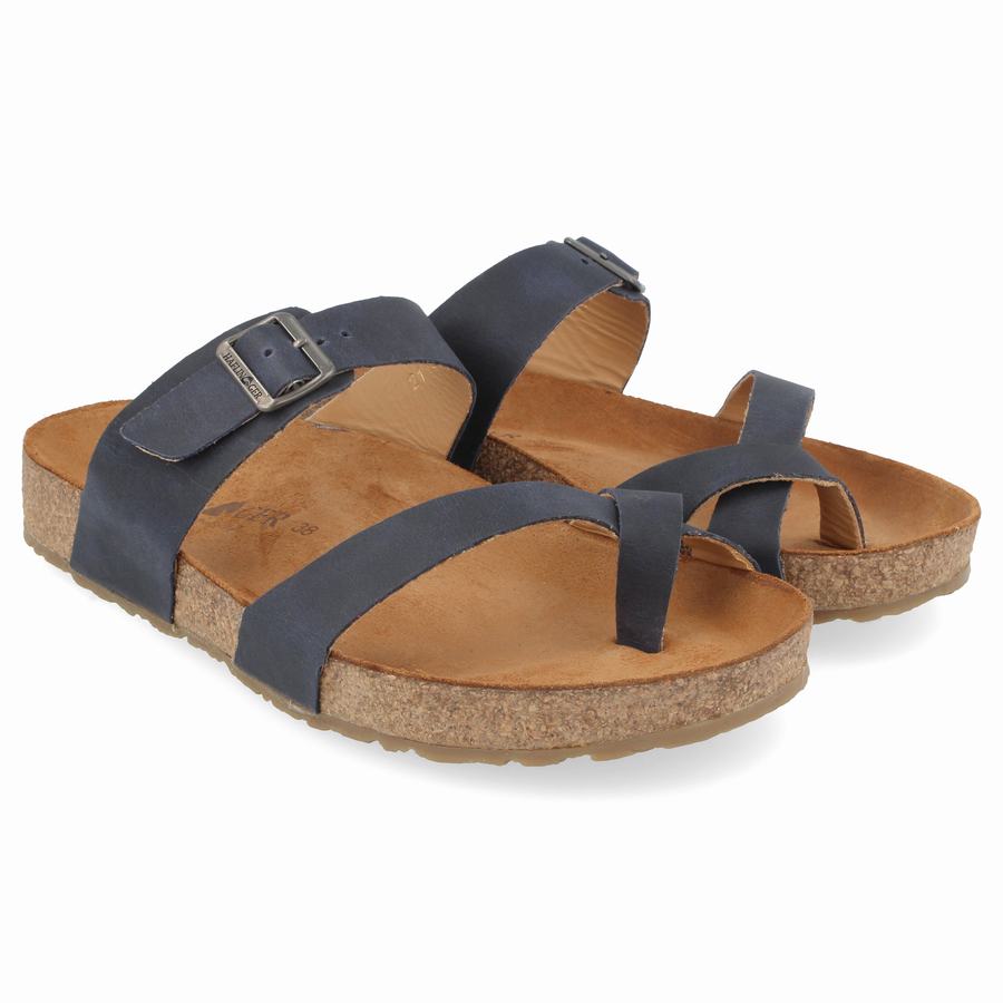 Haflinger Juno Sandalen Damen Schwarz Blau | QUS5622VT