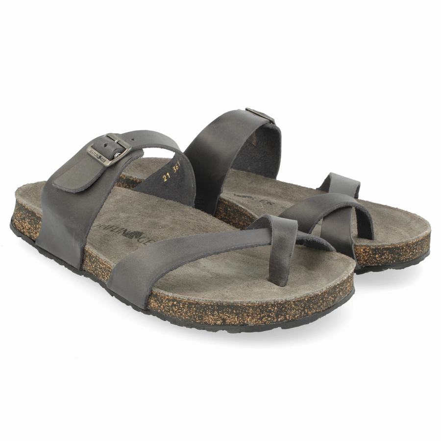 Haflinger Juno Sandalen Damen Tiefesgrau | OPM2784DG