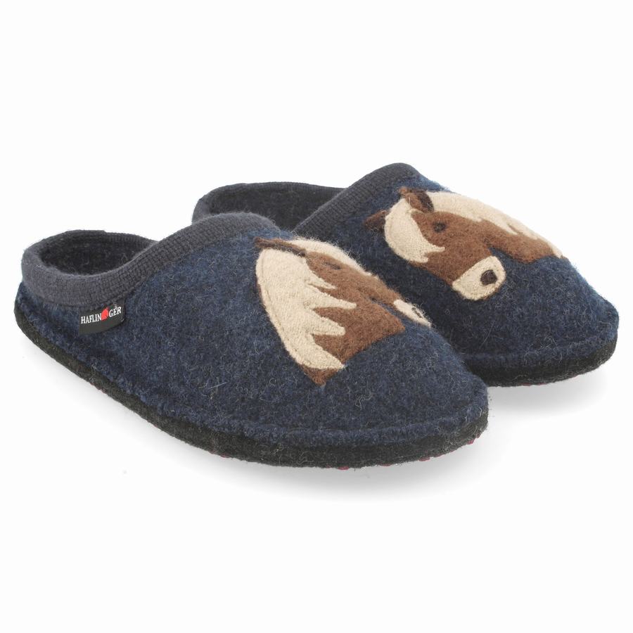 Haflinger Poni Novelty Hausschuhe Damen Blau | HUB1097XA