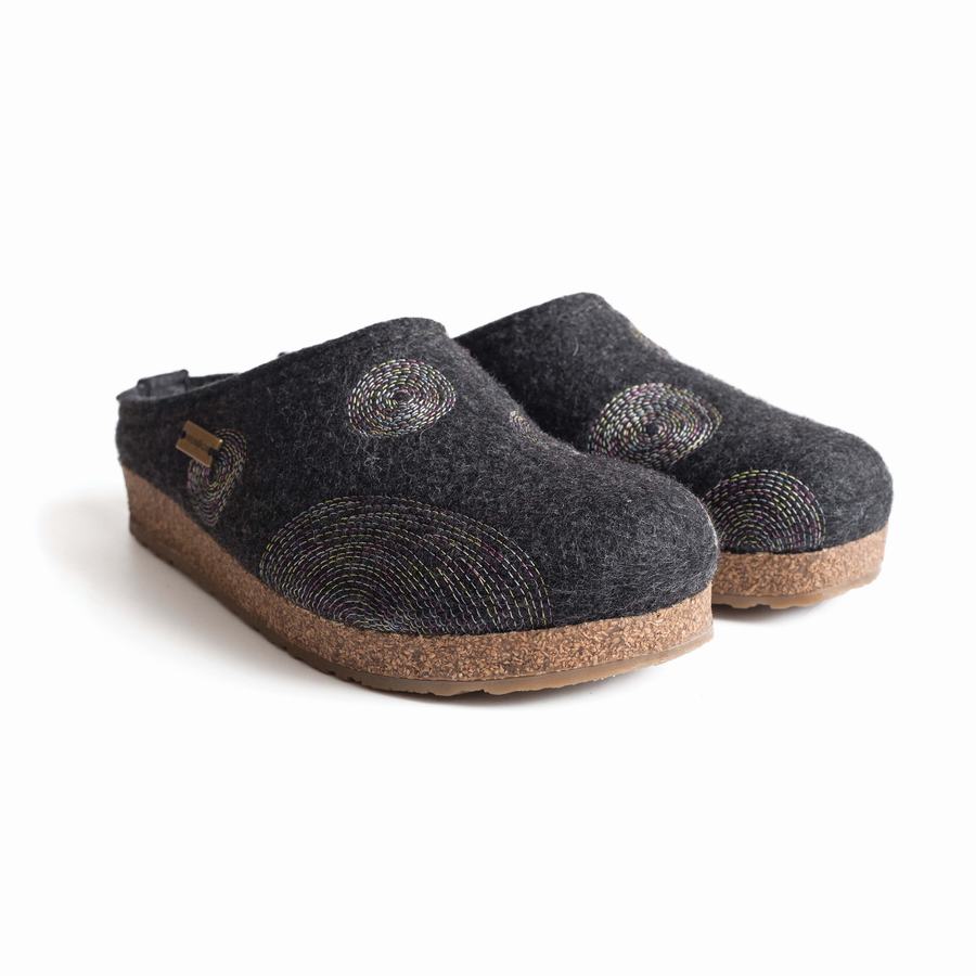 Haflinger Spirit Clogs Damen Dunkelgrau | NUY8236PE